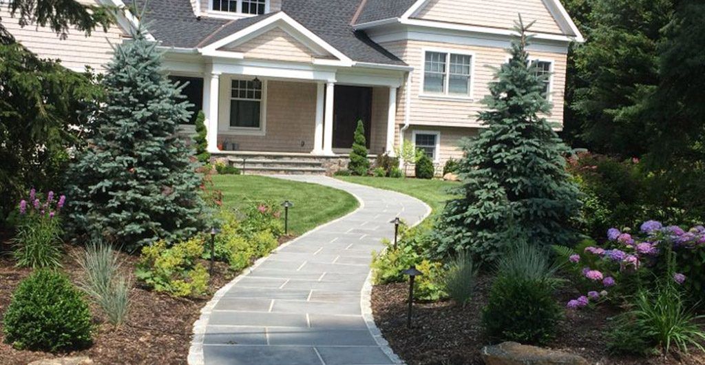 Residential Landscaping and Curved Entry Pathway