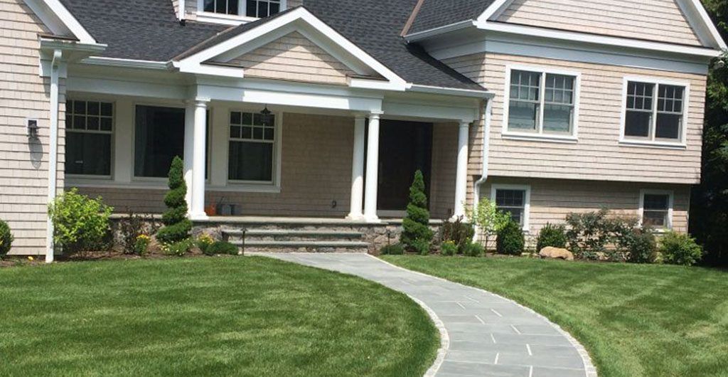 Residential Landscaping and Curved Entry Pathway
