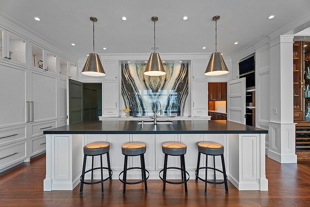 Green palm leaf, close-up detail, radiating lines, sunlight creating shadows.