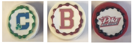 Three circles with the letter c and b on them