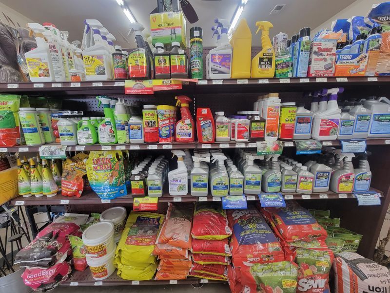 A store shelf filled with lots of cleaning products