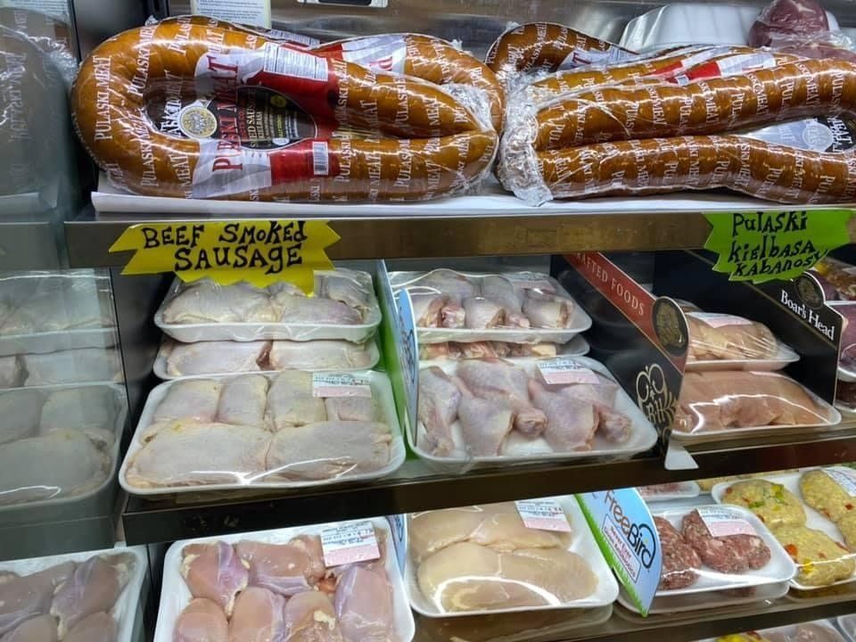Chicken and sausages