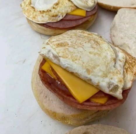 Egg and ham sandwiches