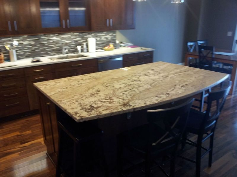 A kitchen with counter tops