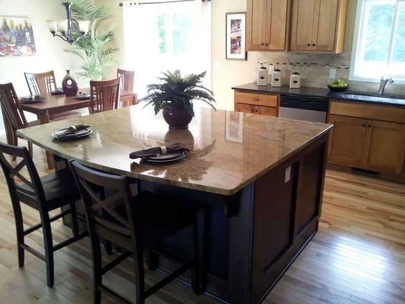A kitchen with counter tops
