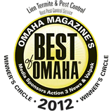 “Best of Omaha” 2012 award seal with black and gold circular text, featuring “MAGAZINES” and “WINNERS CIRCLE.”