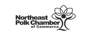 A black and white logo for the northeast folk chamber of commerce.