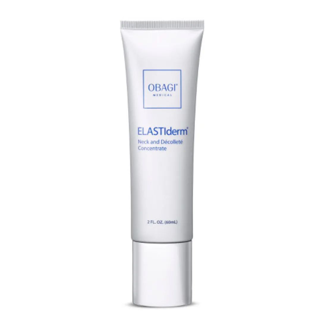 A tube of obagi elastiderm on a white background