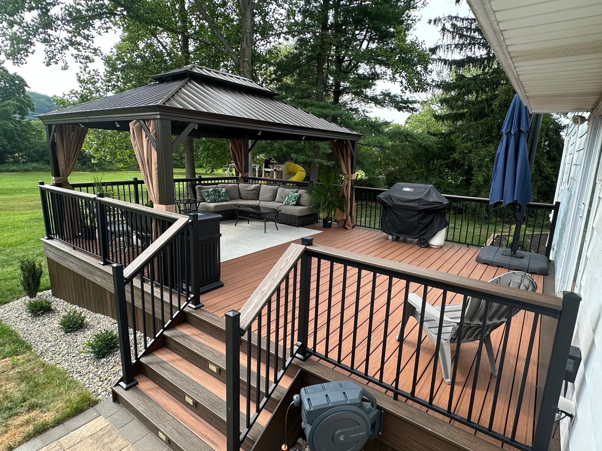 A deck with canopy