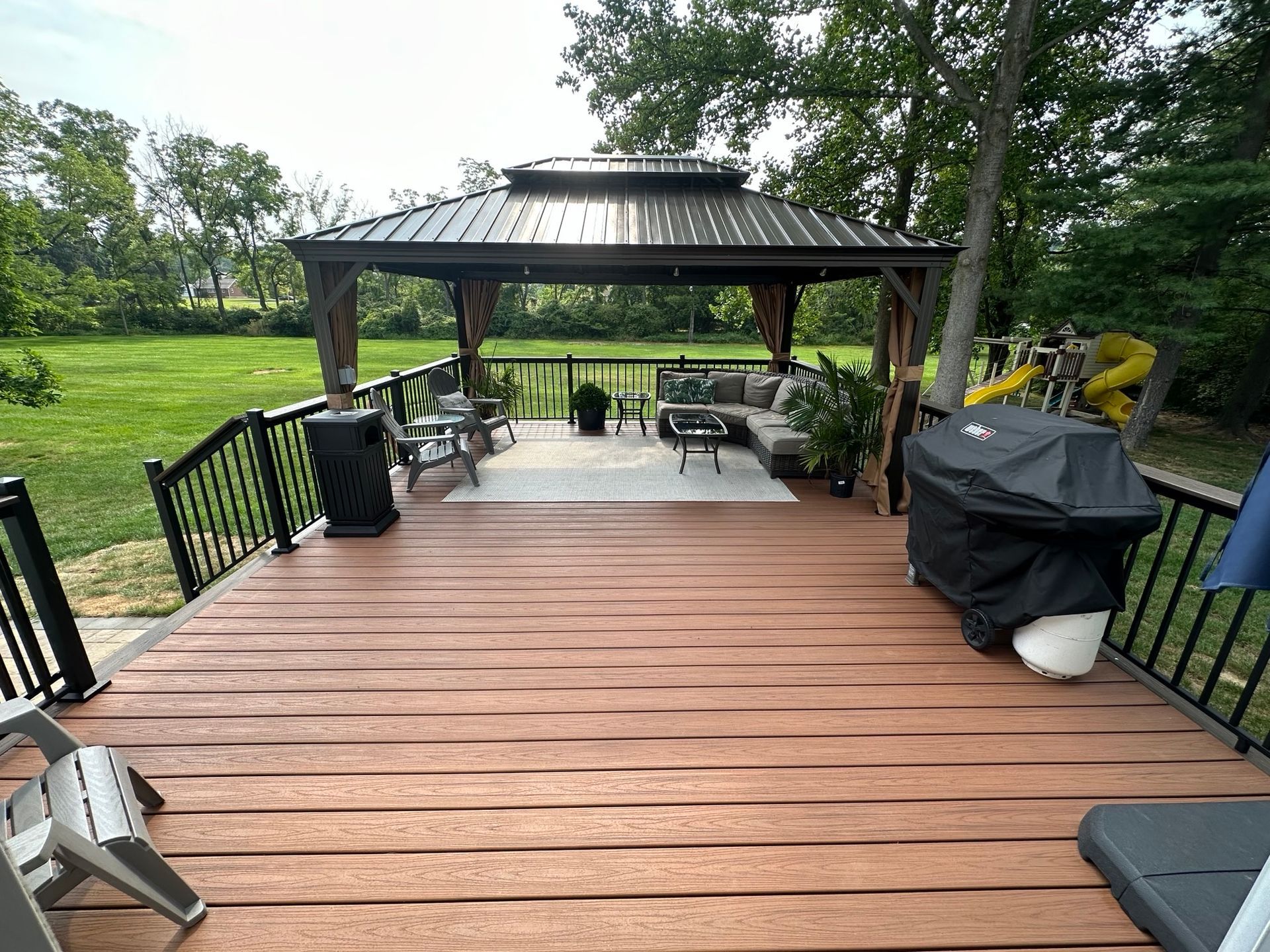 A deck with canopy