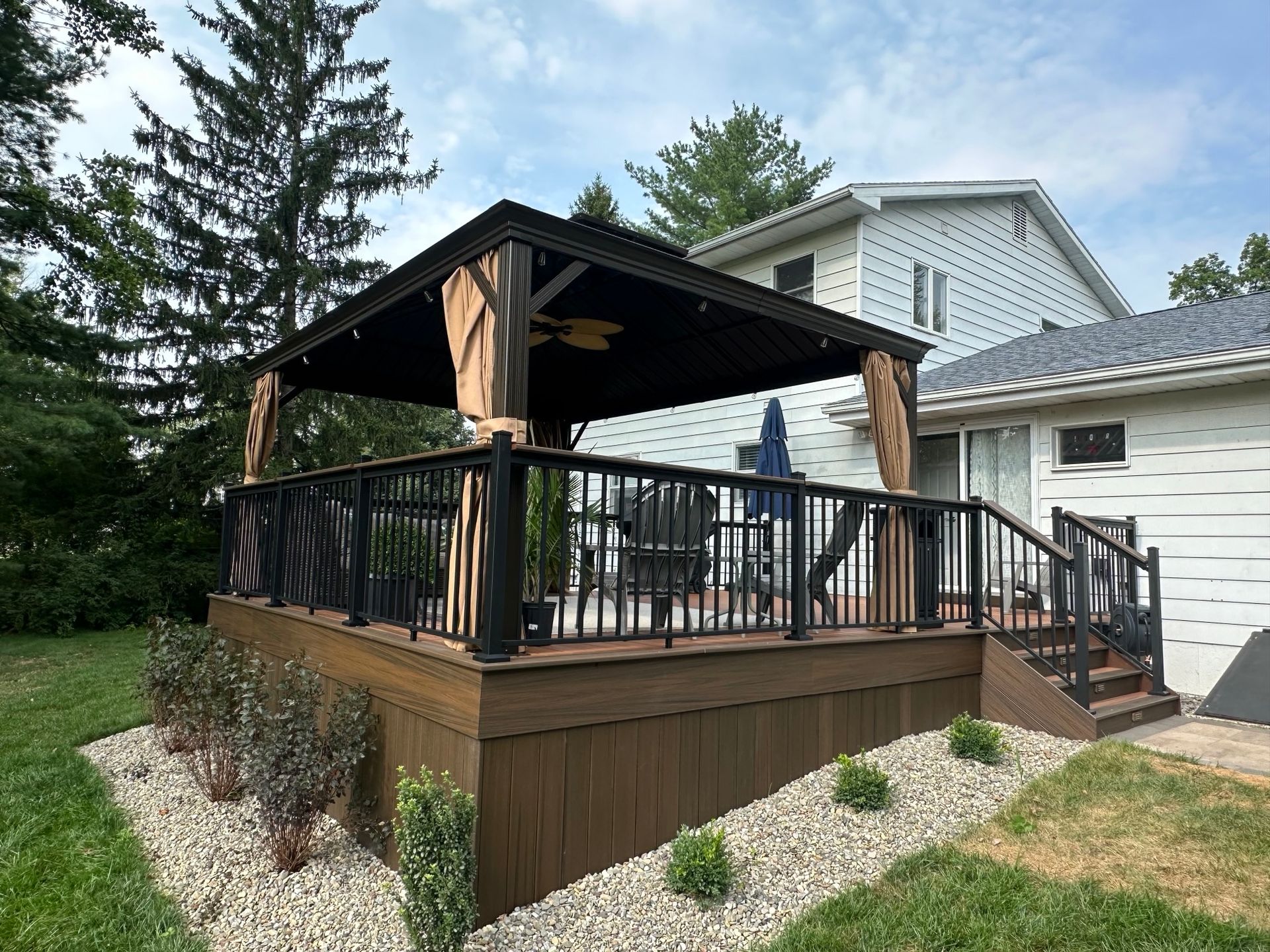 A deck with canopy