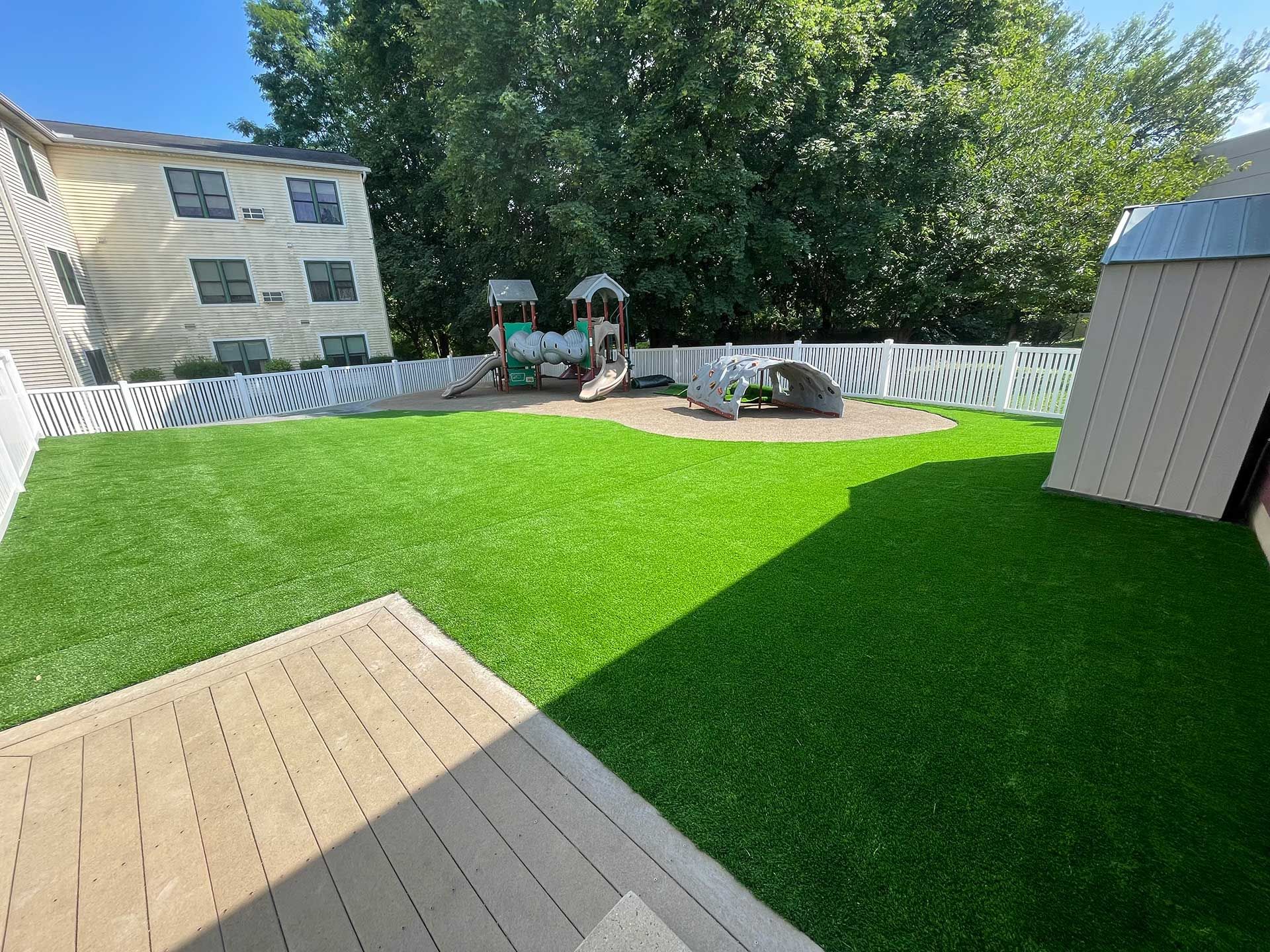 backyard with artificial grass