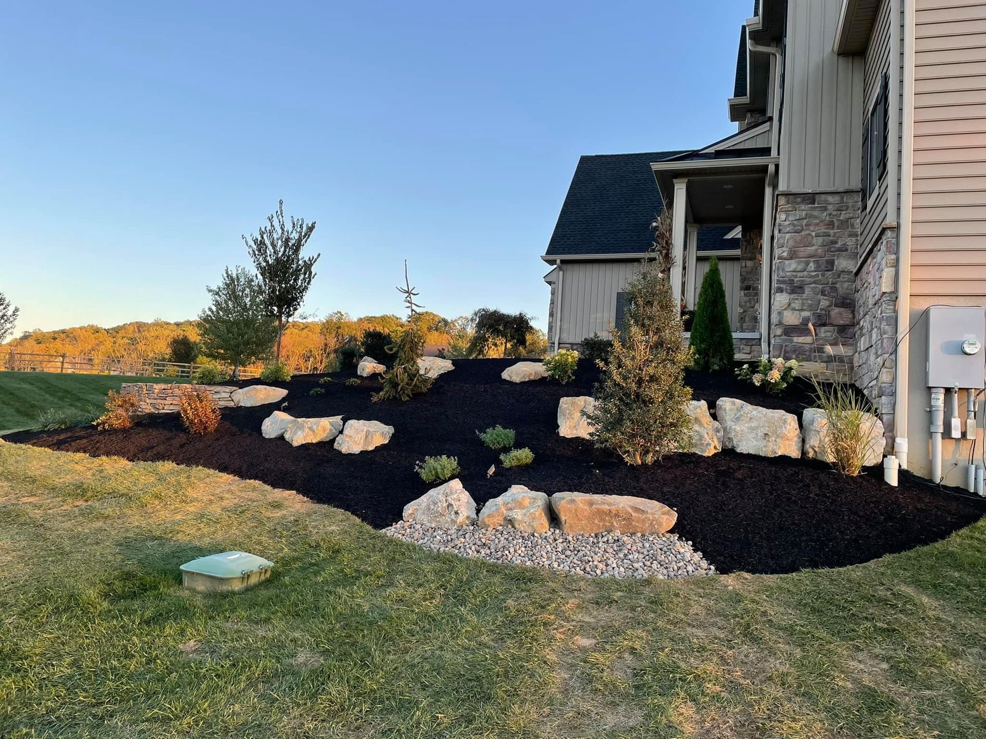 beautiful landscape with black soil