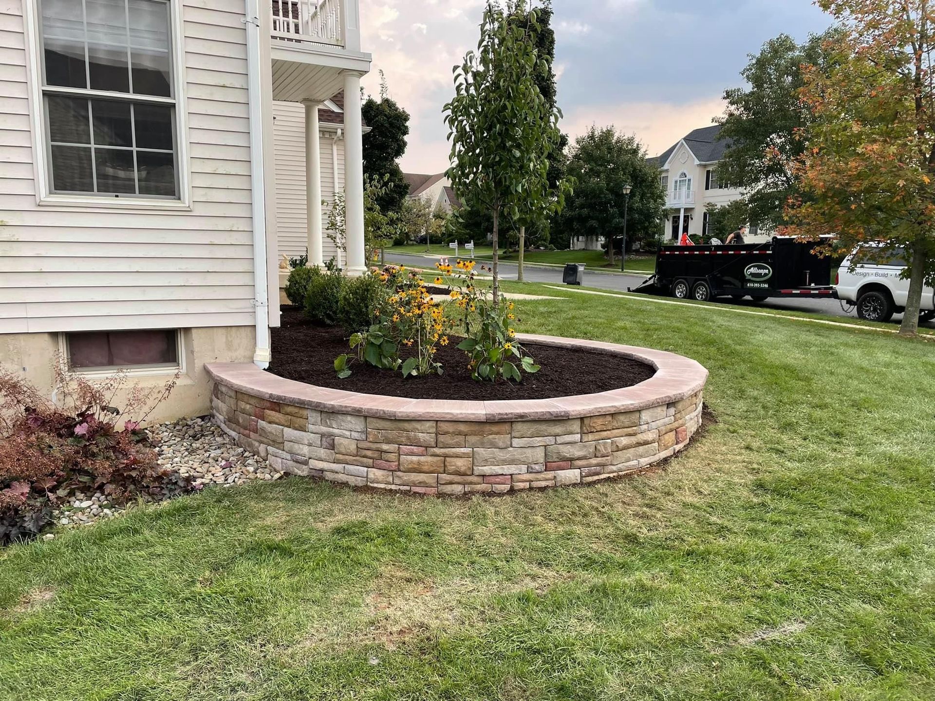 front garden with yellow flowers