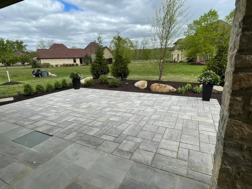 side perspective of the patio