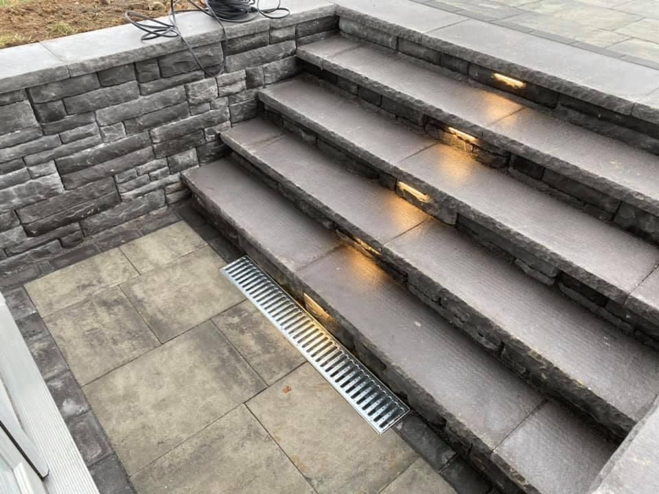 stairs with lighting