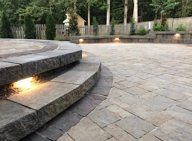 patio with warm lights