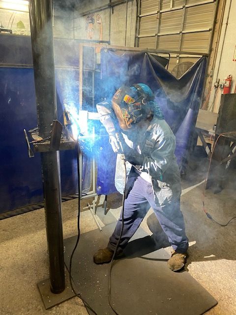 Student welding