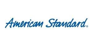 American Standard logo in blue cursive text on a white background