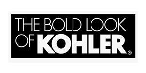 Black-and-white KOHLER logo with the slogan “The Bold Look of KOHLER.”