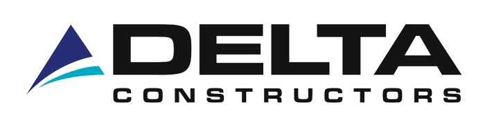 Delta airline logo with red triangular emblem and blue “DELTA” text on a white background