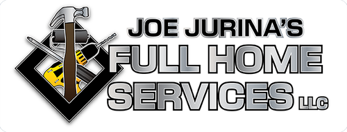 Joe Jurina's Full Home Services LLC logo with a hammer over a house roof