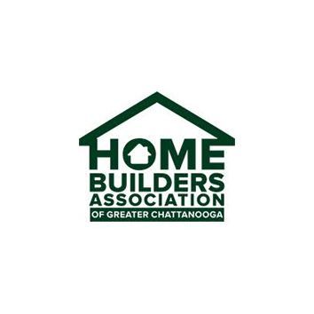 Green Home Builders Association of Greater Chattanooga logo with house roof outline and “HOME” text