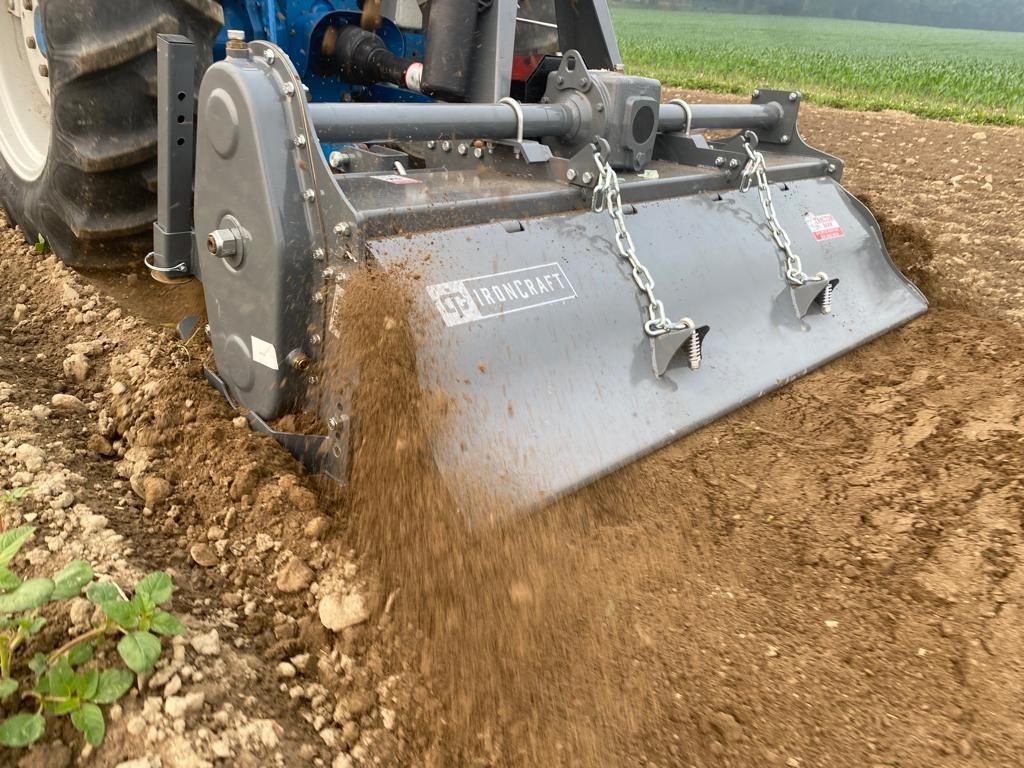 rotary tillers in the fiels