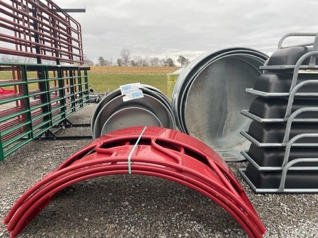 A bunch of metal objects are stacked on top of each other.