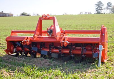 rotary tillers in the fiels