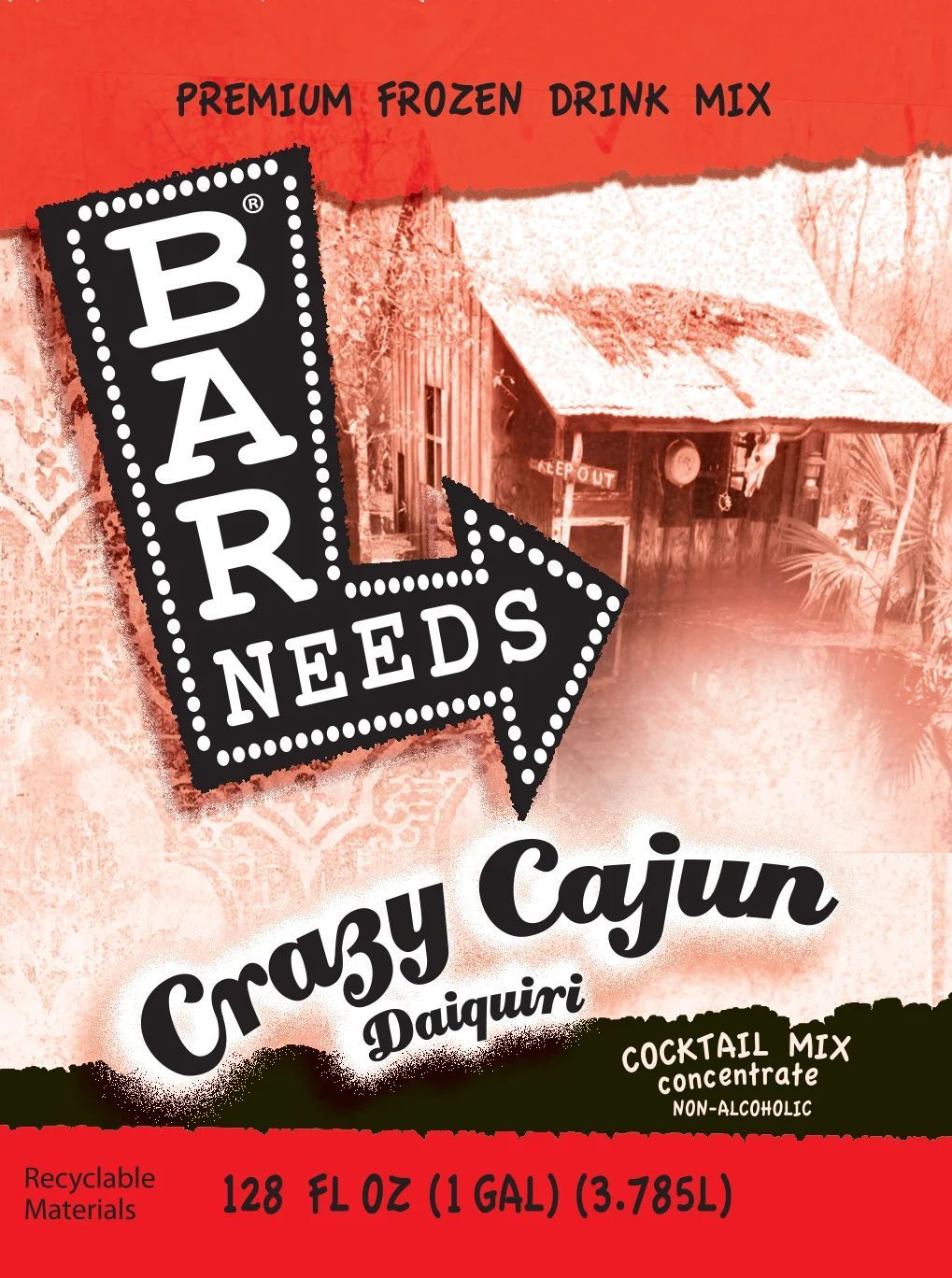 Bar Needs Crosby Cajun daiquiri frozen drink mix carton with red-and-white label