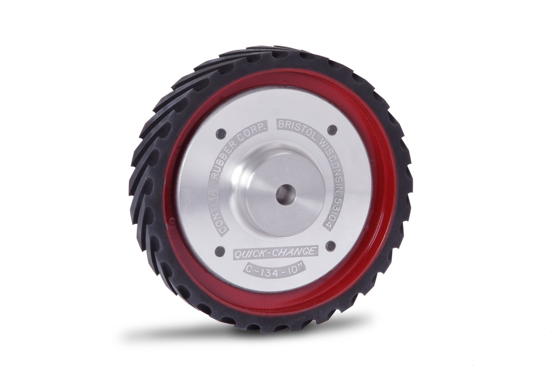 A close up of a wheel on a white background