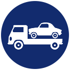 Roadside flatbed towing assistance icon