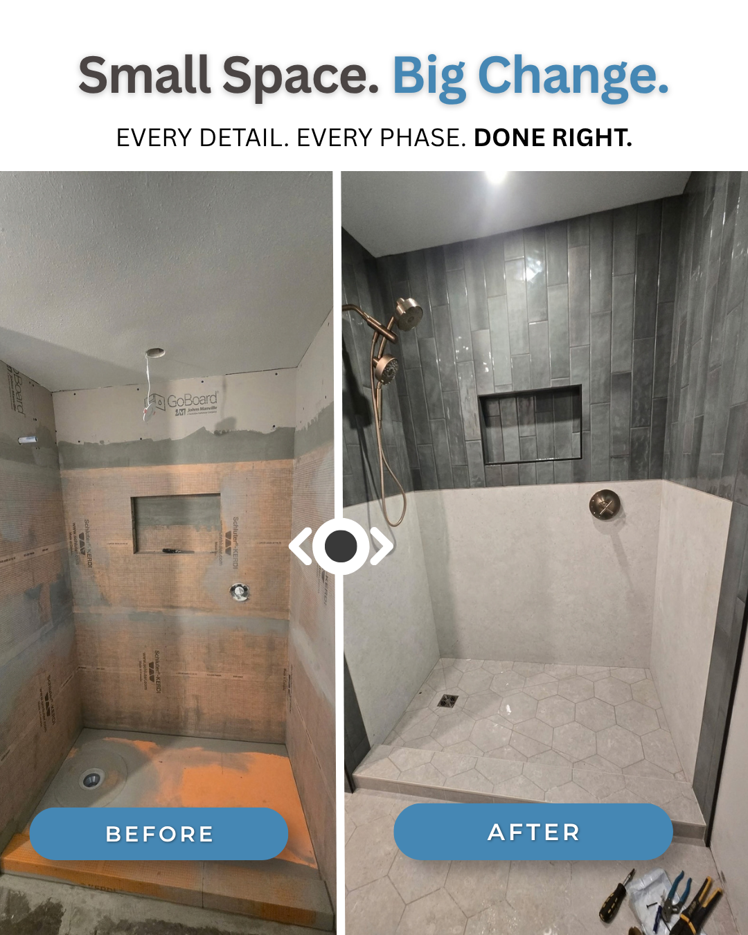 Bathroom remodeling before and after