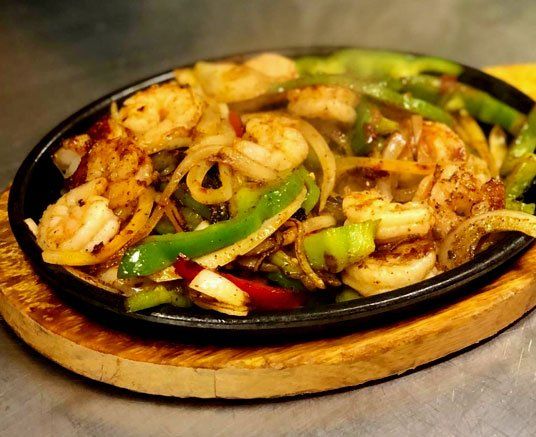 Fajitas on a skillet