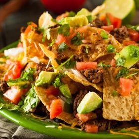 nachos with tomatoes and avocado