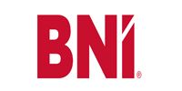 BNI logo in red letters on a white background