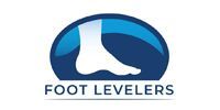 Foot Levelers logo with a blue foot shape and black text on a white background