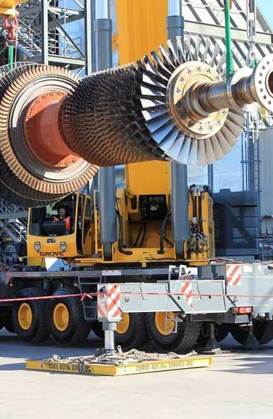 GMK7550 rebuilding gas turbine at power plant