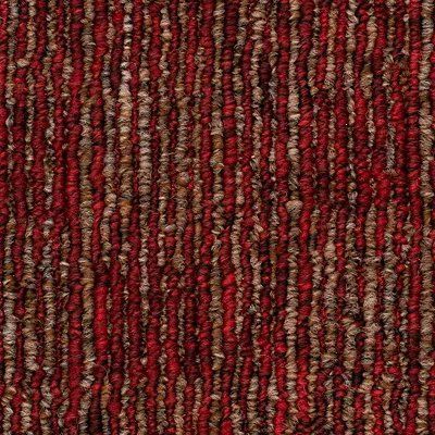 Close-up of a red and brown woven fabric texture with vertical ribbed pattern