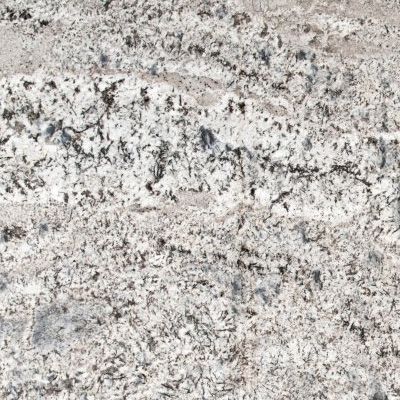 Close-up of a speckled gray and white granite surface with dark mineral flecks