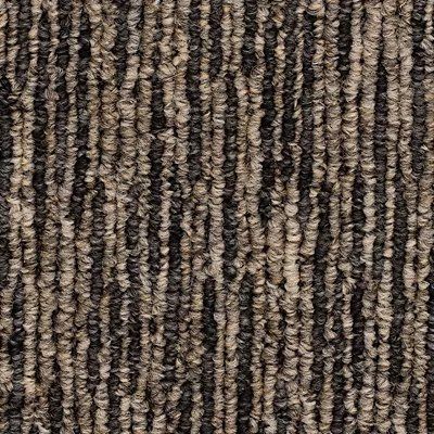 Close-up of brown and black striped carpet texture
