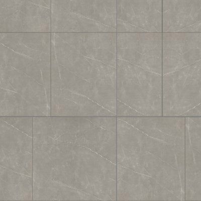 Gray stone tile wall with subtle veining and grid seams
