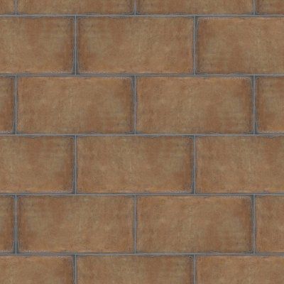 Brown brick wall with gray mortar lines