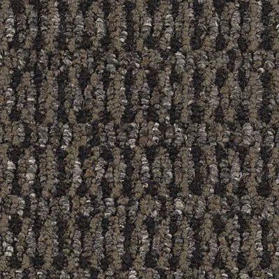 Close-up of a brown and gray woven carpet pattern