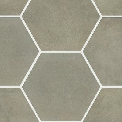 Gray hexagonal tile pattern with white grout lines