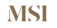 Gold “MSI” logo on a white background