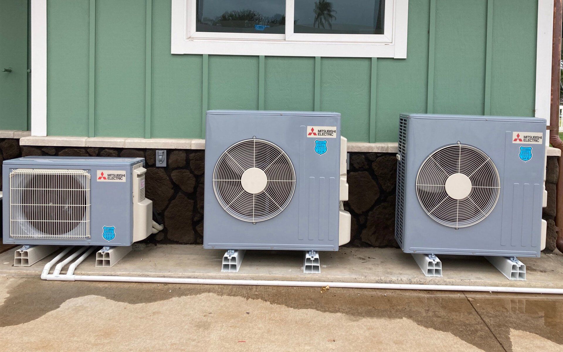 Horizontally ducted HVAC outdoor units