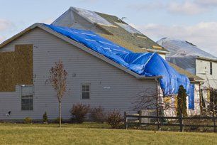 Storm damage house