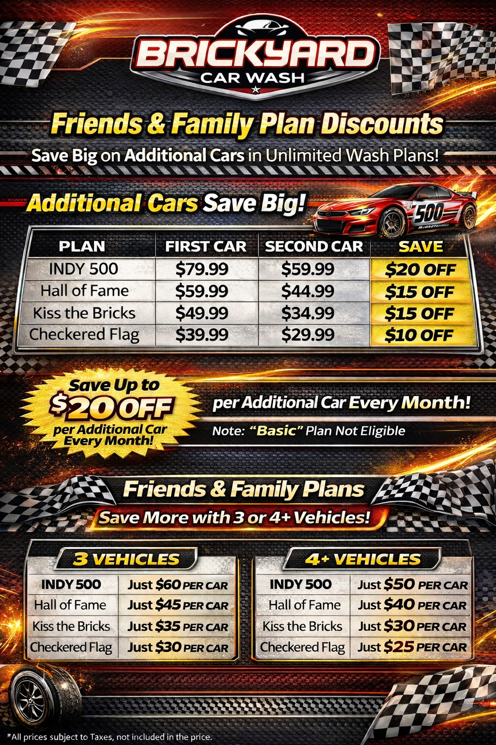 Pricing plan discounts from Brickyard Car Wash